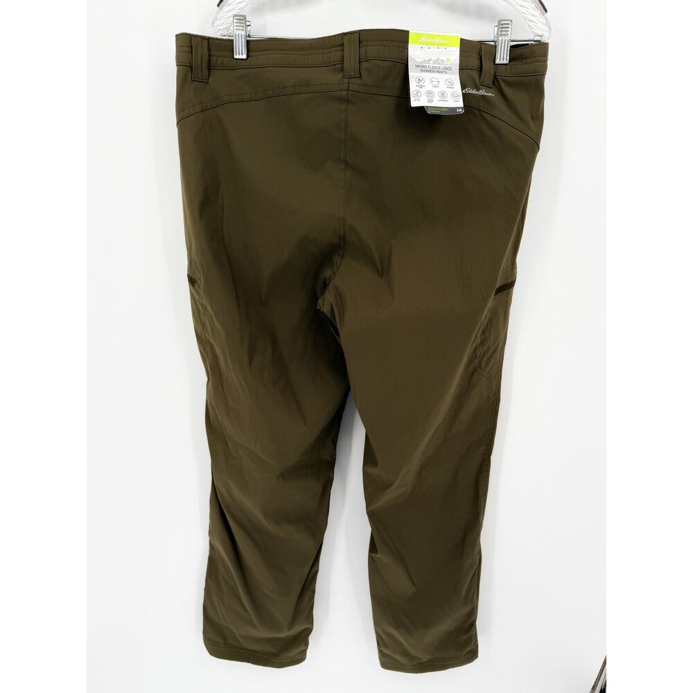 Eddie Bauer Womens Rainier Fleece Lined Cargo Hiking Pants Olive 14 NWT Gorpcore - Picture 3 of 5